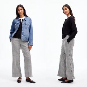 Madewell Kick Out Crop Flare Pants in Stretch Twill Aroma Plaid Size 12 NEW